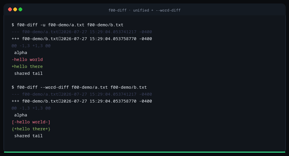 f00-diff unified color and word-diff